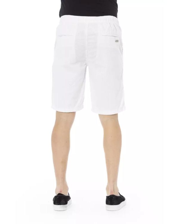 Solid Color Drawstring Bermuda Shorts with Pockets – W44 US