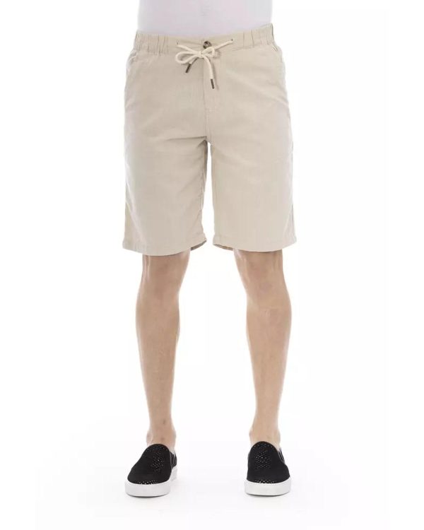 Solid Color Drawstring Bermuda Shorts – W48 US