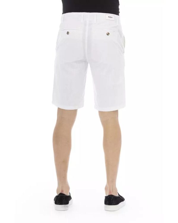 Solid Color Bermuda Shorts with Zipper and Button Closure – W44 US