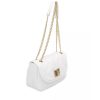 Flap Closure Leather Shoulder Bag with Internal Compartments and Golden Details One Size Women