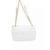 Flap Closure Leather Shoulder Bag with Internal Compartments and Golden Details One Size Women