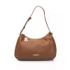 Golden Logo Zippered Bag with Internal Compartments One Size Women