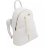 Golden Logo Zip Closure Backpack with Adjustable Straps One Size Women