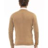 Fine Ribbed Knit V-neck Sweater with Long Sleeves – 48 IT