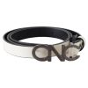 CNC Costume National Fashion Belt in Metallic Gray Leather 85 cm Women