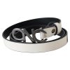 CNC Costume National Fashion Belt in Metallic Gray Leather 85 cm Women