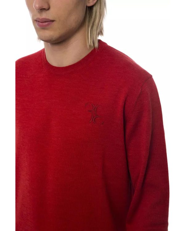 Embroidered Merino Wool Crew Neck Sweater – XL