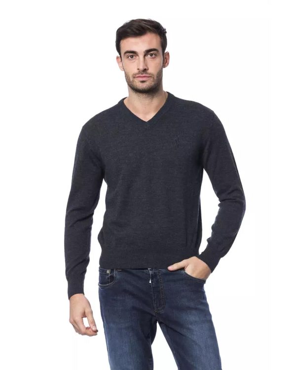 Embroidered Merino Wool Crew Neck Sweater – 3XL