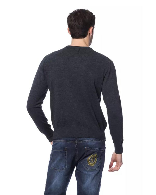 Embroidered Merino Wool Crew Neck Sweater – 3XL