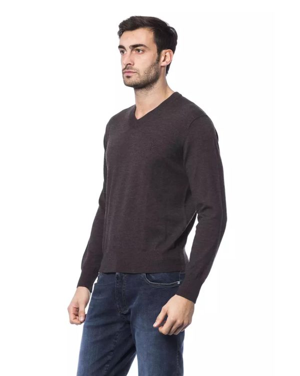 Embroidered Merino Wool Crew Neck Sweater – L