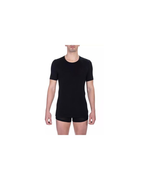 Luxury Designer Black T-shirt – Crew Neck – L