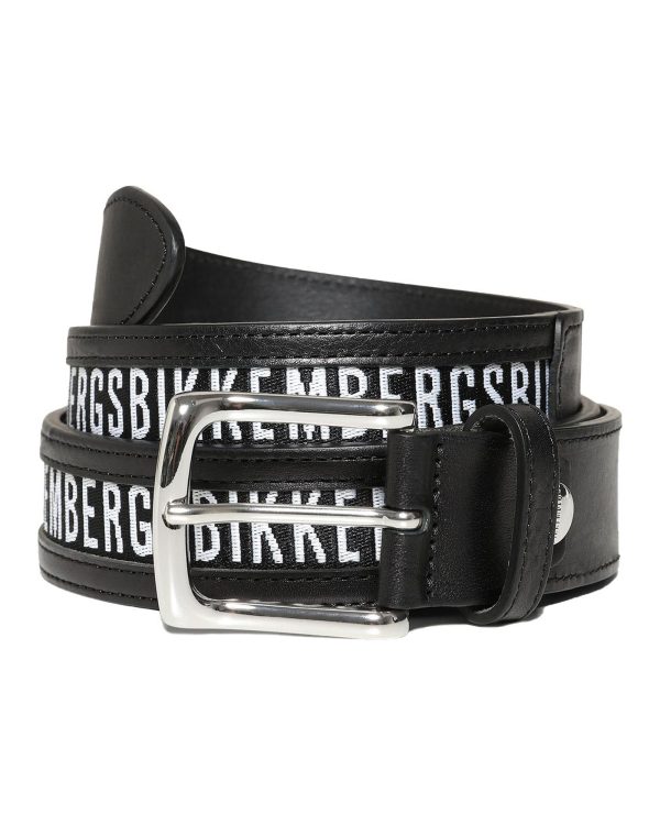 Bikkembergs Mens Belt – Black Calfskin – 105 cm