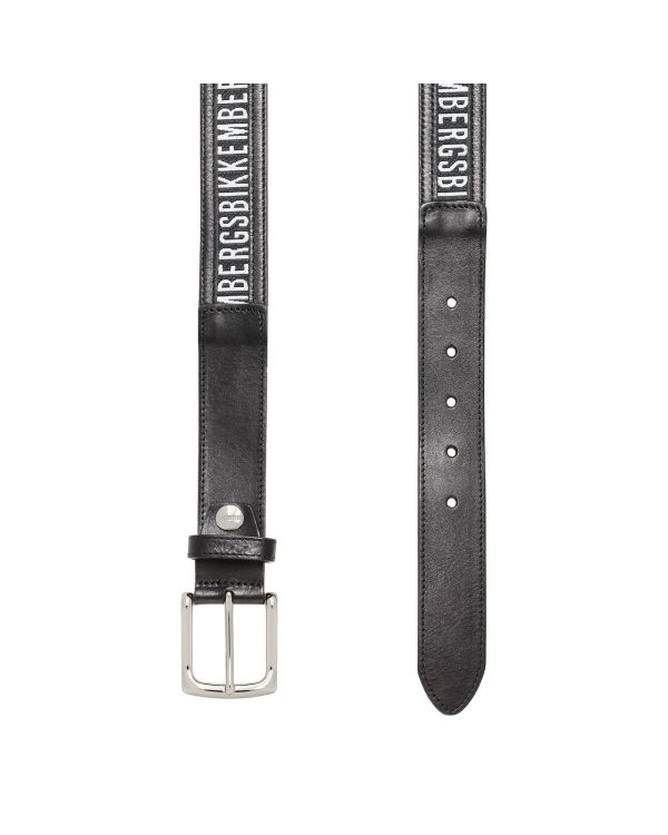 Bikkembergs Mens Belt – Black Calfskin – 105 cm