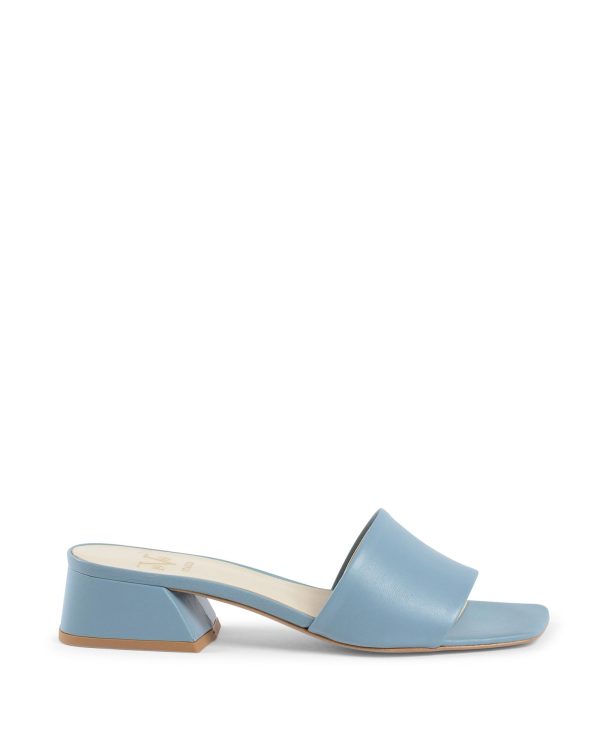 Light Blue Leather Sandals with 4cm Heel – 39 EU