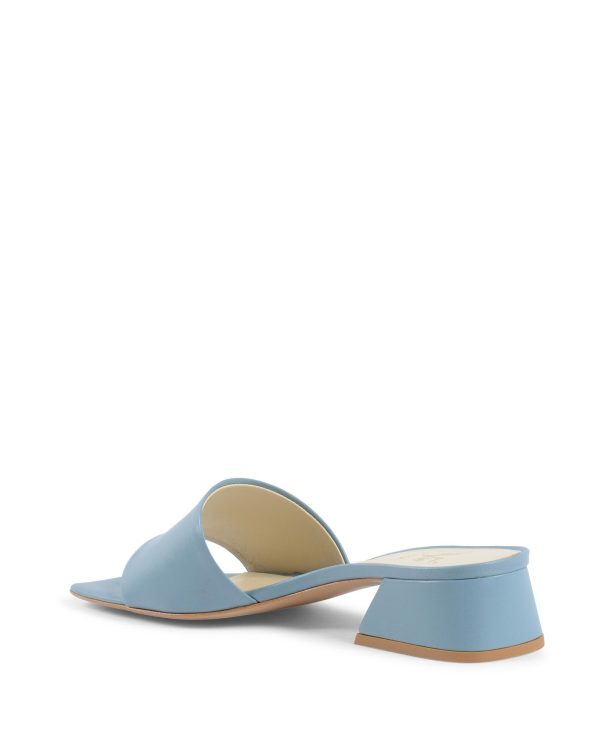 Light Blue Leather Sandals with 4cm Heel – 39 EU