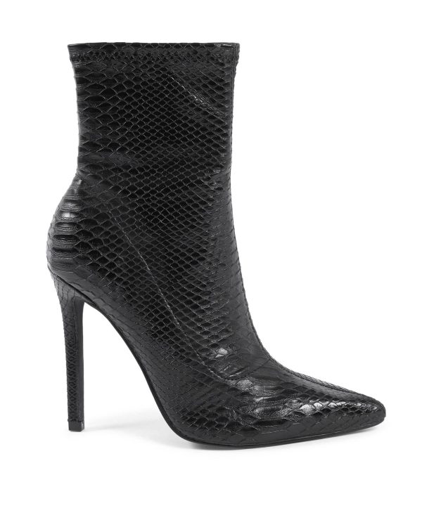 Synthetic Leather Ankle Boots with High Heels – 36 EU