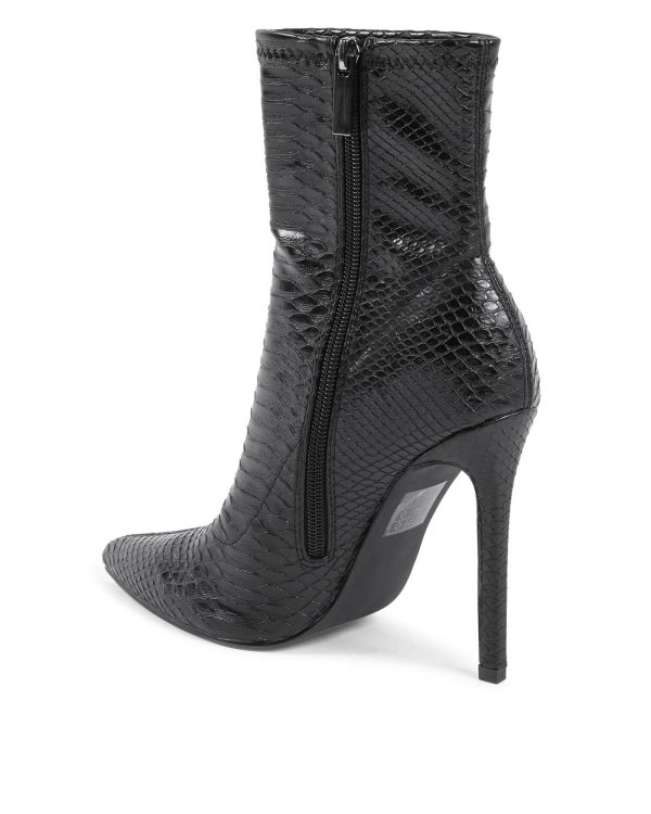 Synthetic Leather Ankle Boots with High Heels – 36 EU