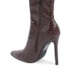 Synthetic Leather Ankle Boots with 11cm Heel – 38 EU