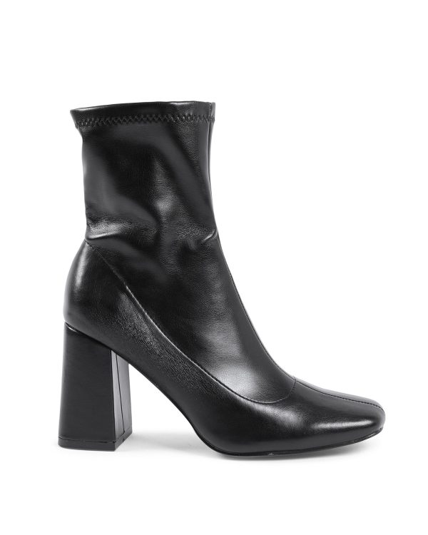 Synthetic Leather Ankle Boots with 9cm Heel – 36 EU