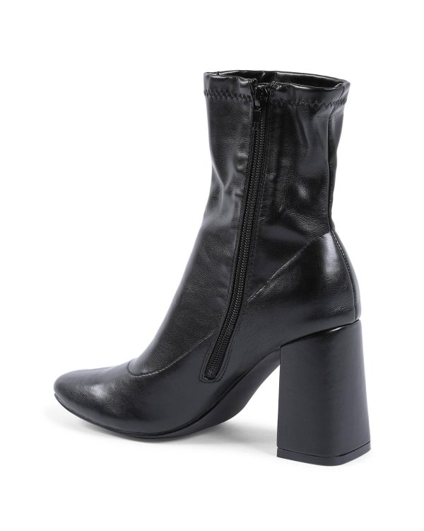 Synthetic Leather Ankle Boots with 9cm Heel – 36 EU