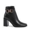 Synthetic Leather Ankle Boots with 9cm Heel – 36 EU