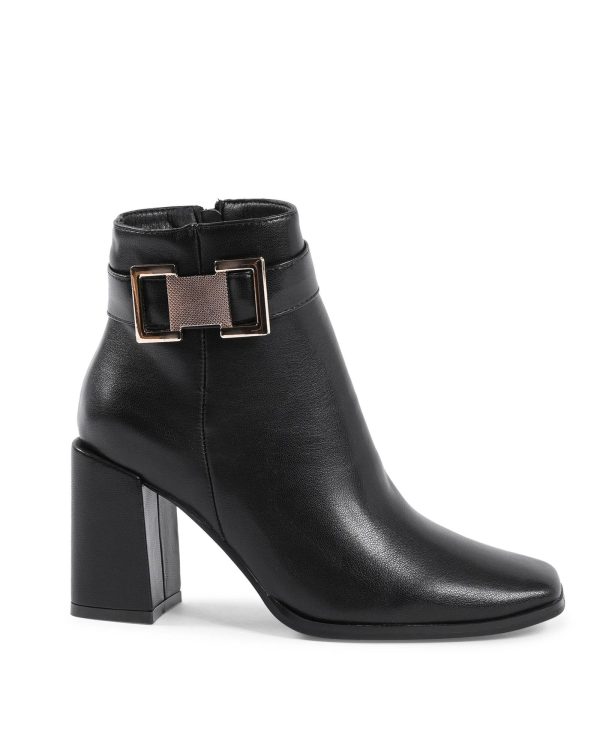 Synthetic Leather Ankle Boots with 9cm Heel – 36 EU