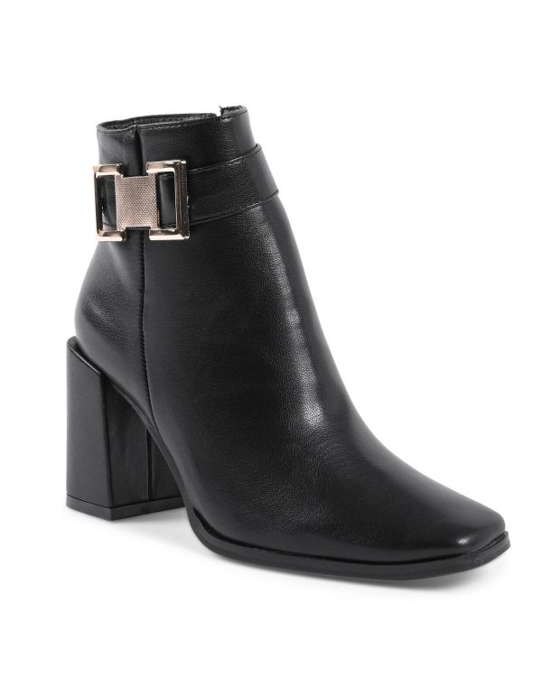 Synthetic Leather Ankle Boots with 9cm Heel – 36 EU