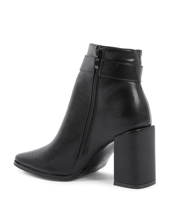 Synthetic Leather Ankle Boots with 9cm Heel – 36 EU