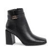 Synthetic Leather High-Heeled Ankle Boots – 36 EU