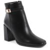 Synthetic Leather High-Heeled Ankle Boots – 36 EU