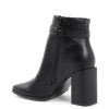 Synthetic Leather High-Heeled Ankle Boots – 36 EU