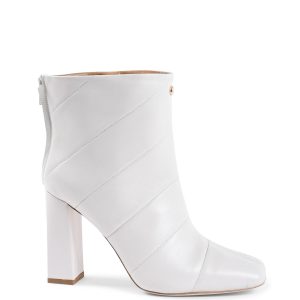 Quilted Leather Ankle Boots with Zip Closure