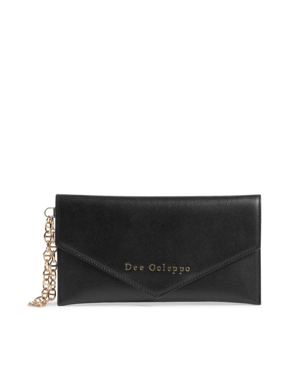 Leather Logo Clutch Bag – One Size