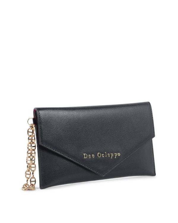 Leather Logo Clutch Bag – One Size