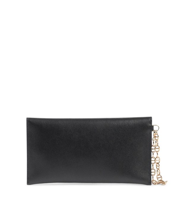 Leather Logo Clutch Bag – One Size