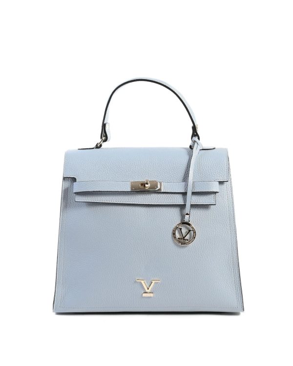 Light Blue Leather Handbag – One Size