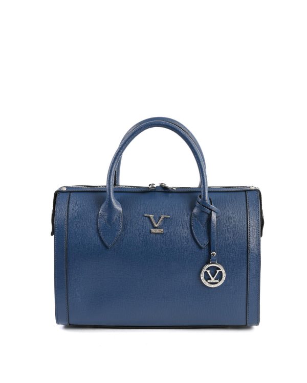 Blue Saffiano Leather Handbag – One Size