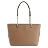 Leather Front Zip Tote Bag – One Size