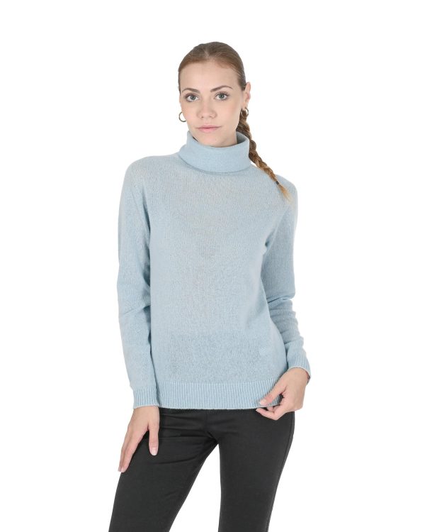 Premium Cashmere Womens Turtleneck Sweater – 40 EU