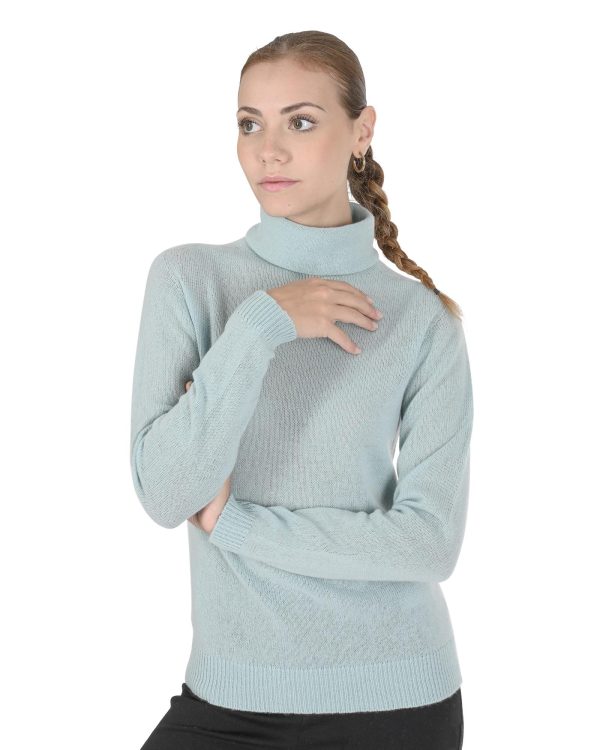 Premium Cashmere Womens Turtleneck Sweater – 40 EU