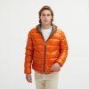 Reversible Goose Down Padded Jacket with Front Zip Closure – L