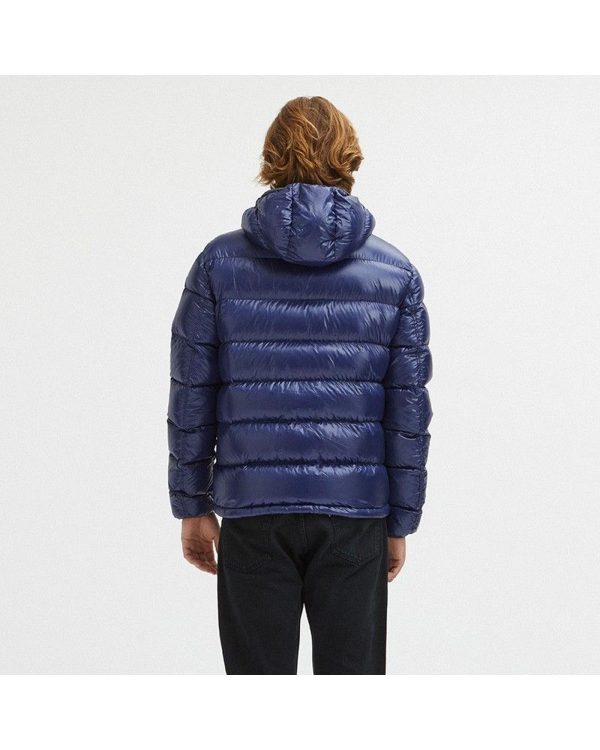 Reversible Hooded Jacket with Zip Closure and Duck Feather Padding – M