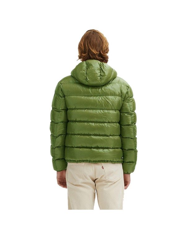 Reversible Hooded Down Jacket with Zip Closure – L