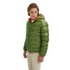 Reversible Hooded Down Jacket with Zip Closure – L