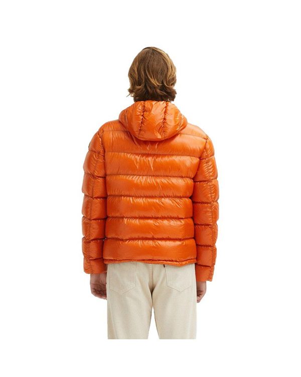 Reversible Hooded Down Jacket with Zip Closure – L