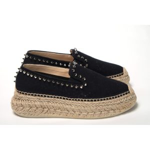 Studded Fabric Platform Espadrille by Christian Louboutin 36 EU Women