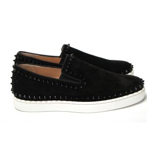 Studded Slip-On Flat Veau Velours Shoes Men