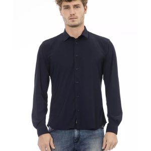 Modern Italian Collar Slim Fit Shirt with Button Closures M Men