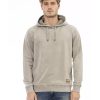 Hooded Sweatshirt with Long Sleeves and Ribbed Hem – L