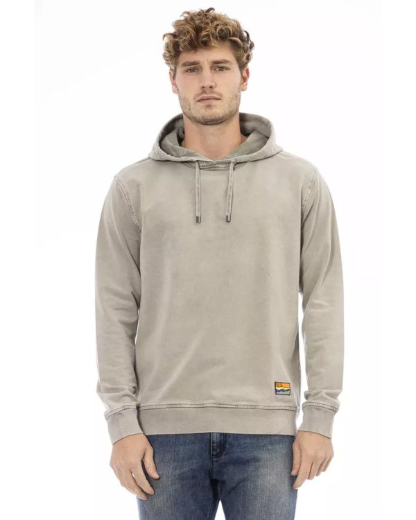 Hooded Sweatshirt with Long Sleeves and Ribbed Hem – L